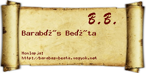 Barabás Beáta névjegykártya