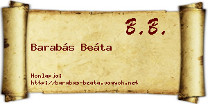Barabás Beáta névjegykártya