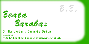 beata barabas business card