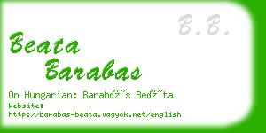 beata barabas business card